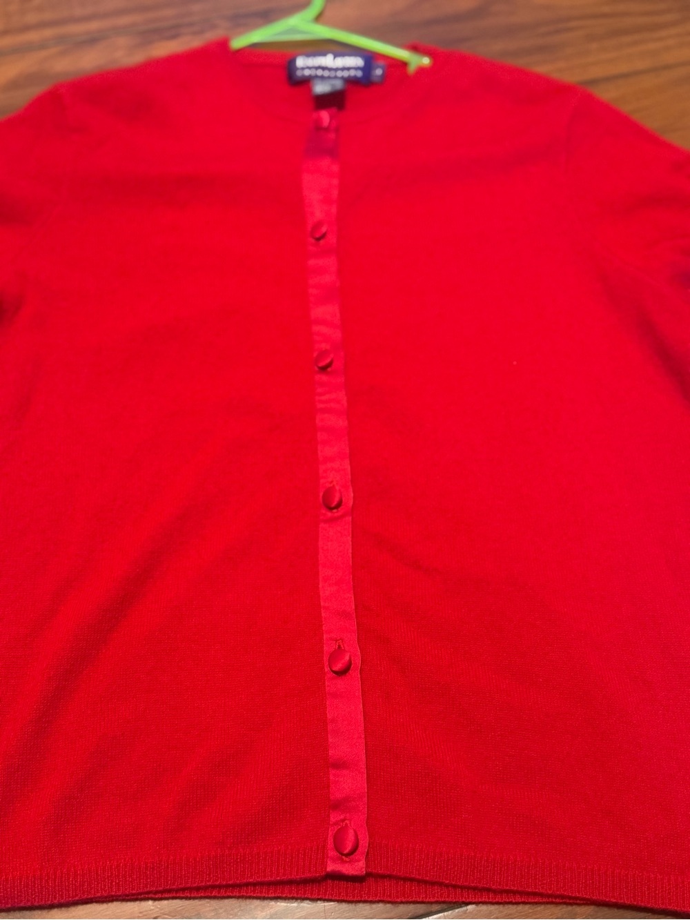 Purple label Ralph Lauren Red Button-Front Women's Cardigan 100% cashmere - Picture 13 of 14